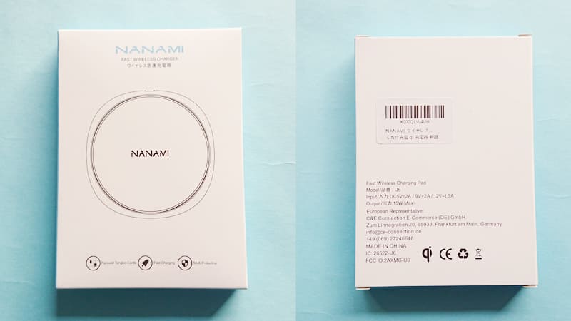 NANAMIワイヤレス急速充電器のパッケージ４
