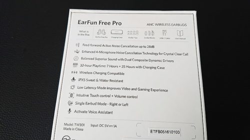 earfun free proのパッケージ4