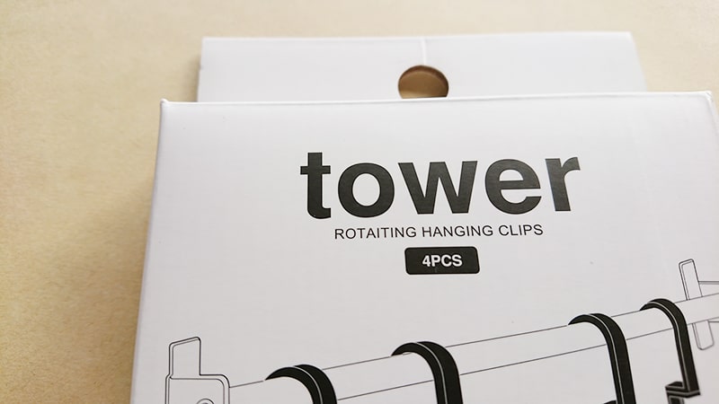 山崎実業towerシリーズハンギングクリップのパッケージロゴ
