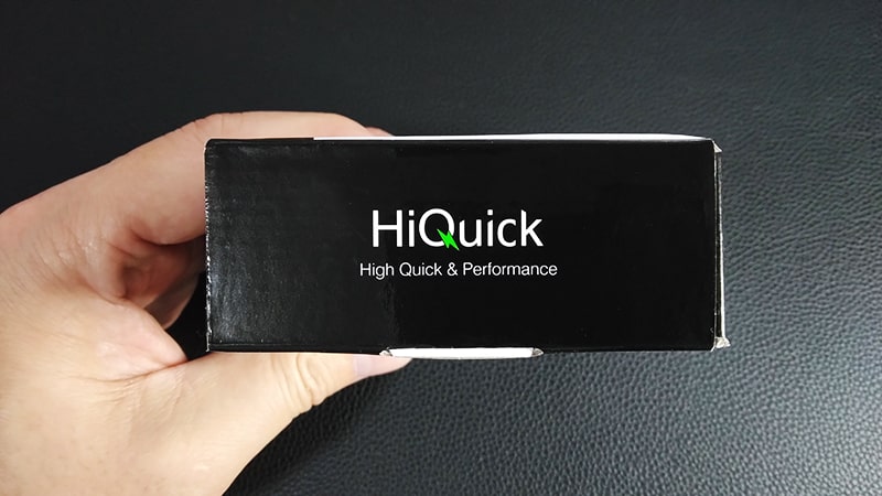 HiQuickの充電器のパッケージ側面1