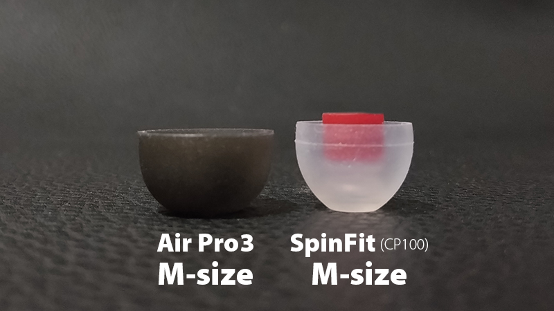 SpinFitとEarFun Air Pro3のイヤーピースの比較6