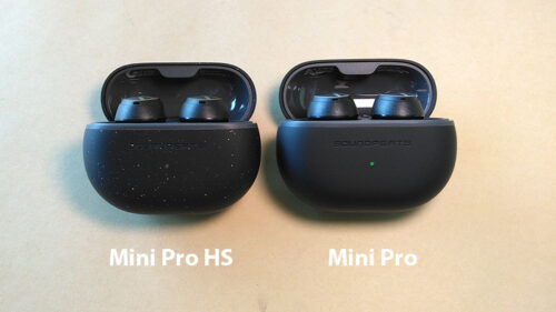 soundpeats mini proとmini pro HSの大きさ比較