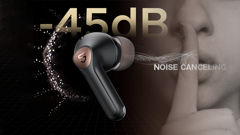 soundpeats air4 proのノイズキャンセリングは　-45db