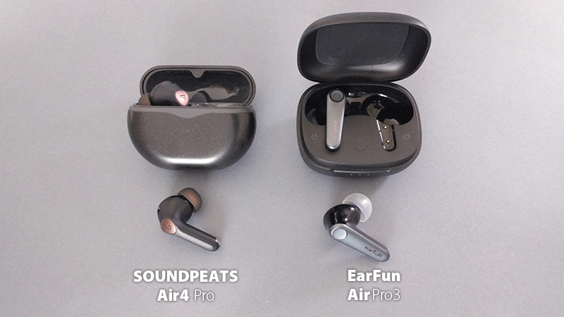 soundpeats air4 proとEarFun Air pro3との比較4