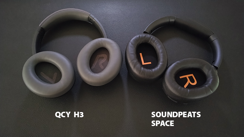 QCYのヘッドフォンH3とSOUNDPEATS SPACEとの比較2